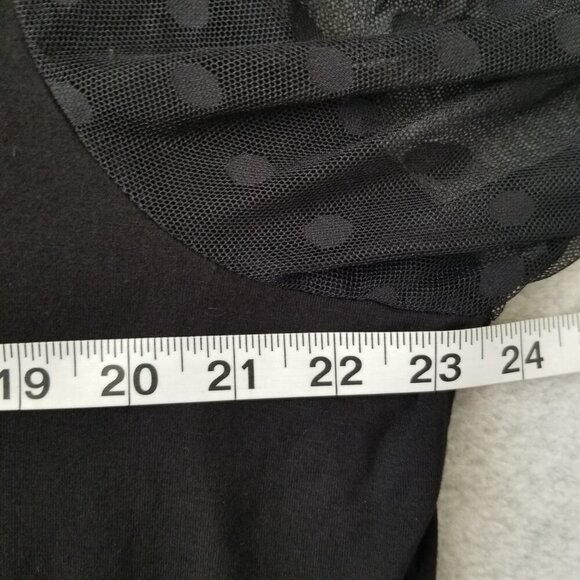 Torrid Black Super Soft Knit Dot Mesh Long Sleeve Top Whimsigoth Witchy Fairy 3X - Picture 8 of 9